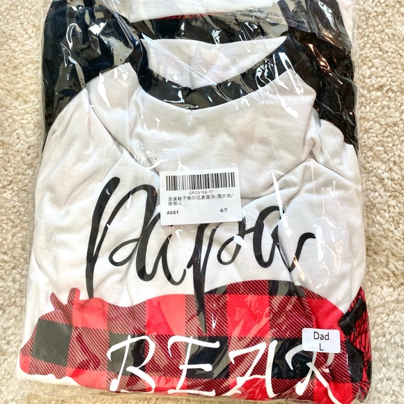 Pajama Set “Papa Bear” Plaid Bear - Picture 2 of 4